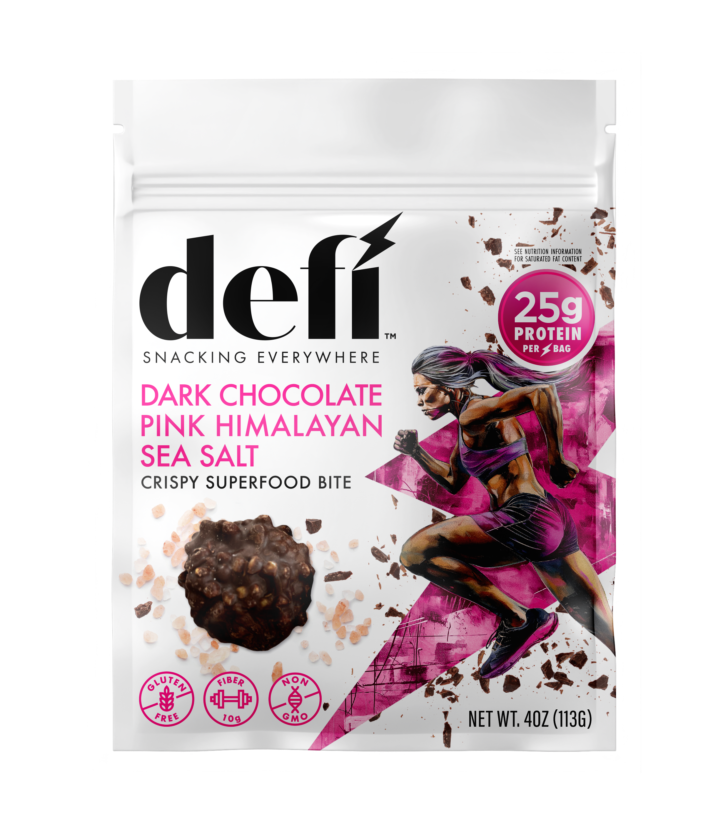 DEFI Dark Chocolate Pink Himalayan Salt Crispy Superfood Bite