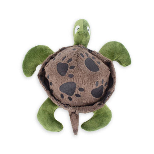 Petkin - Plush Sound Turtle Dog Toy with Winnie Lou Treat bag