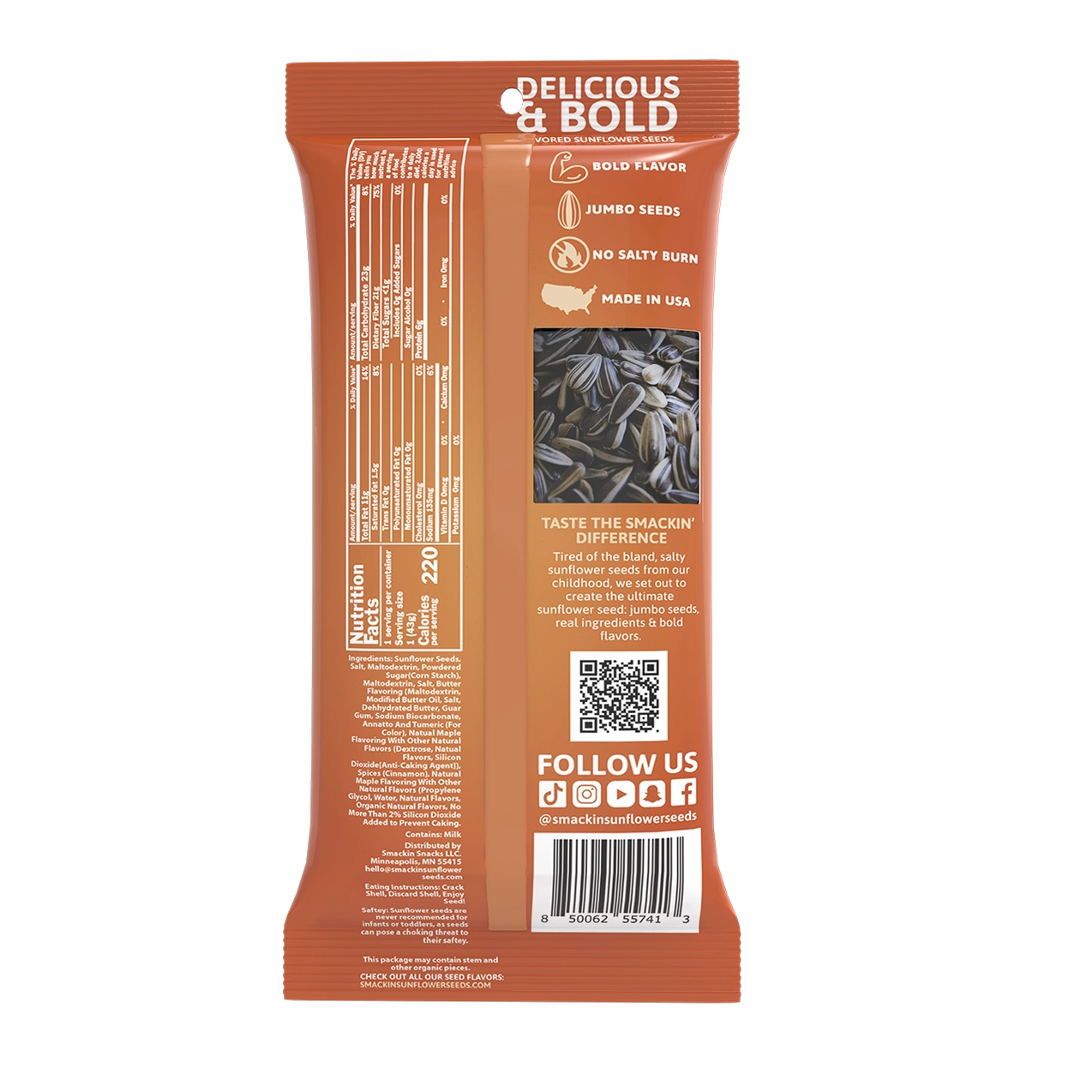 Smackin Maple Brown Sugar Sunflower Seeds  1.5 oz