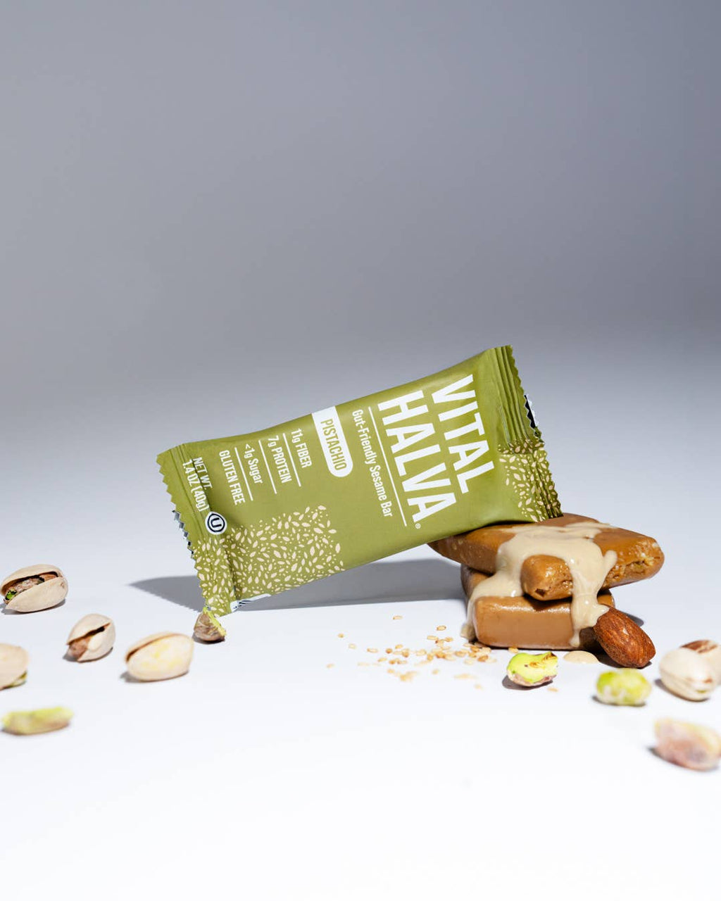 Vital Halva - Gut-friendly sesame bar, Pistachio, 1.4oz