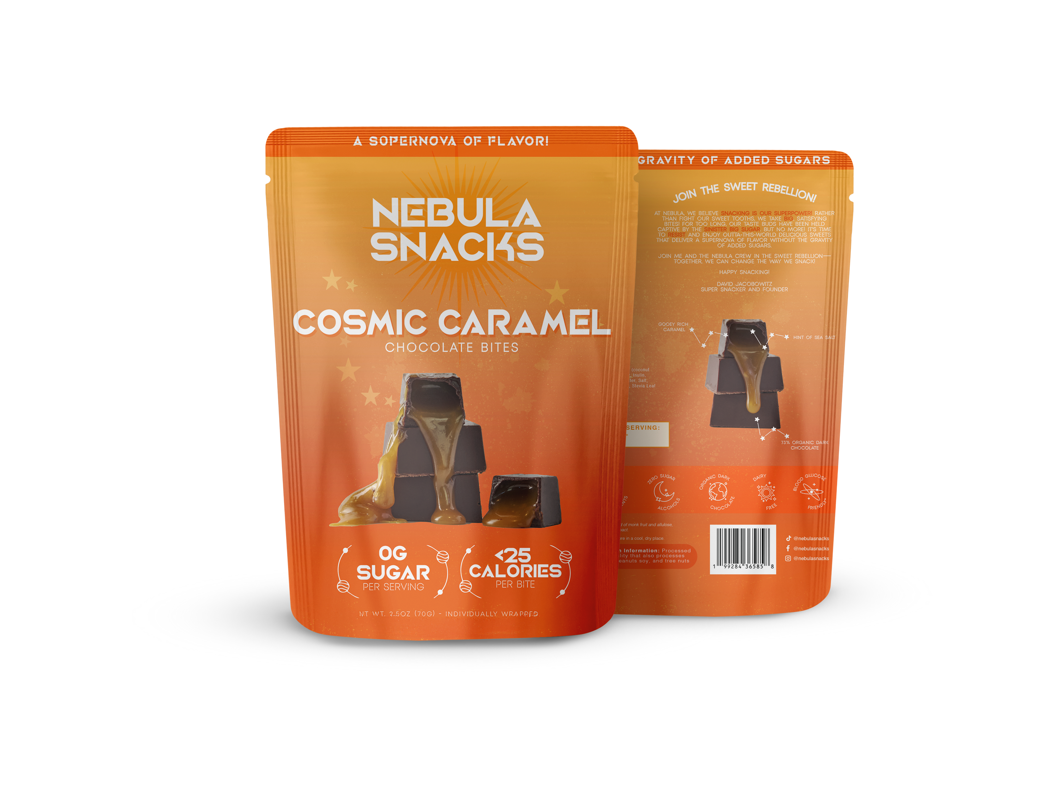 Nebula Snacks Cosmic Caramel Filled Dark Chocolate Bites 2.2oz
