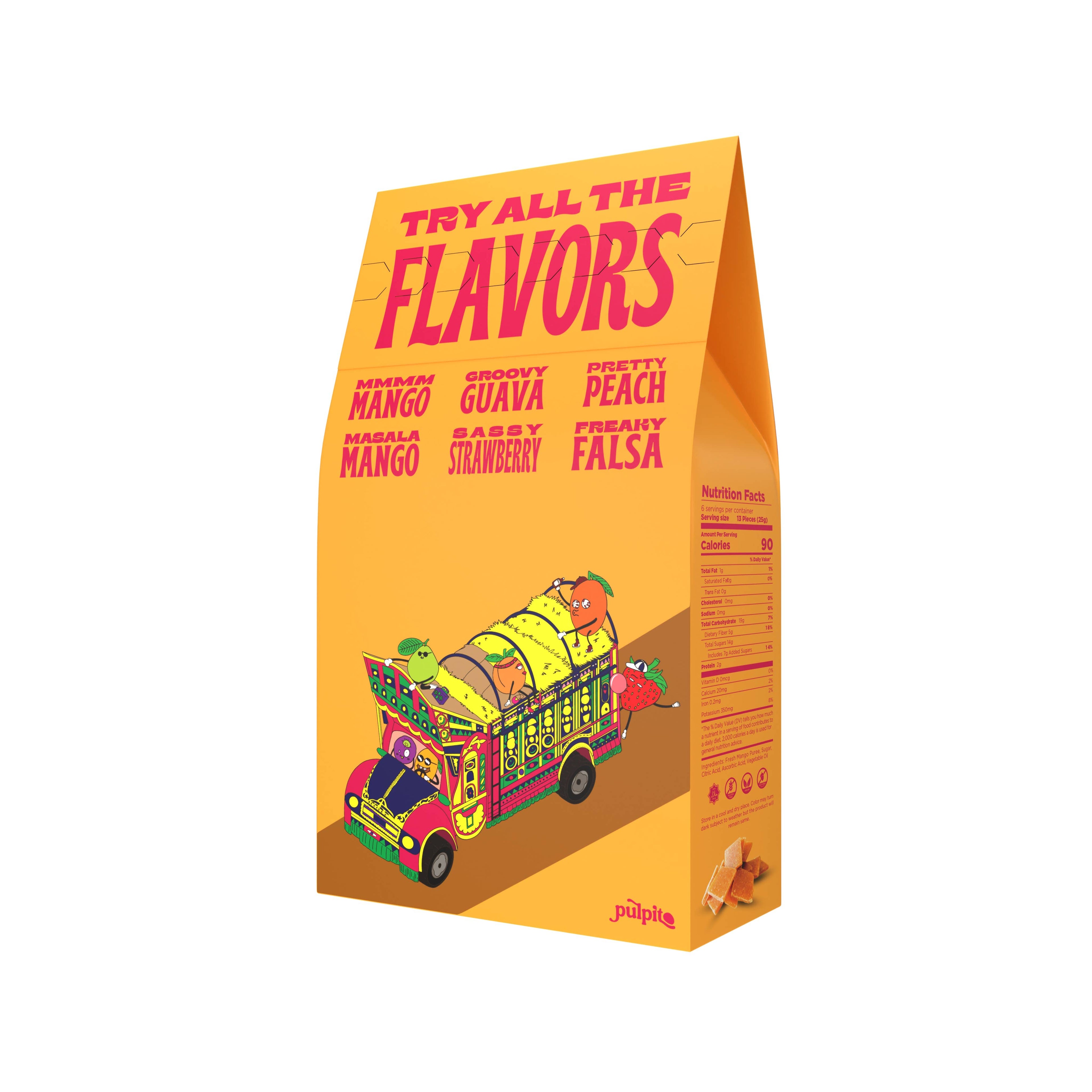 Pulpitos Pretty Peach  Natural Fruit Snacks Dried Fruit Bites