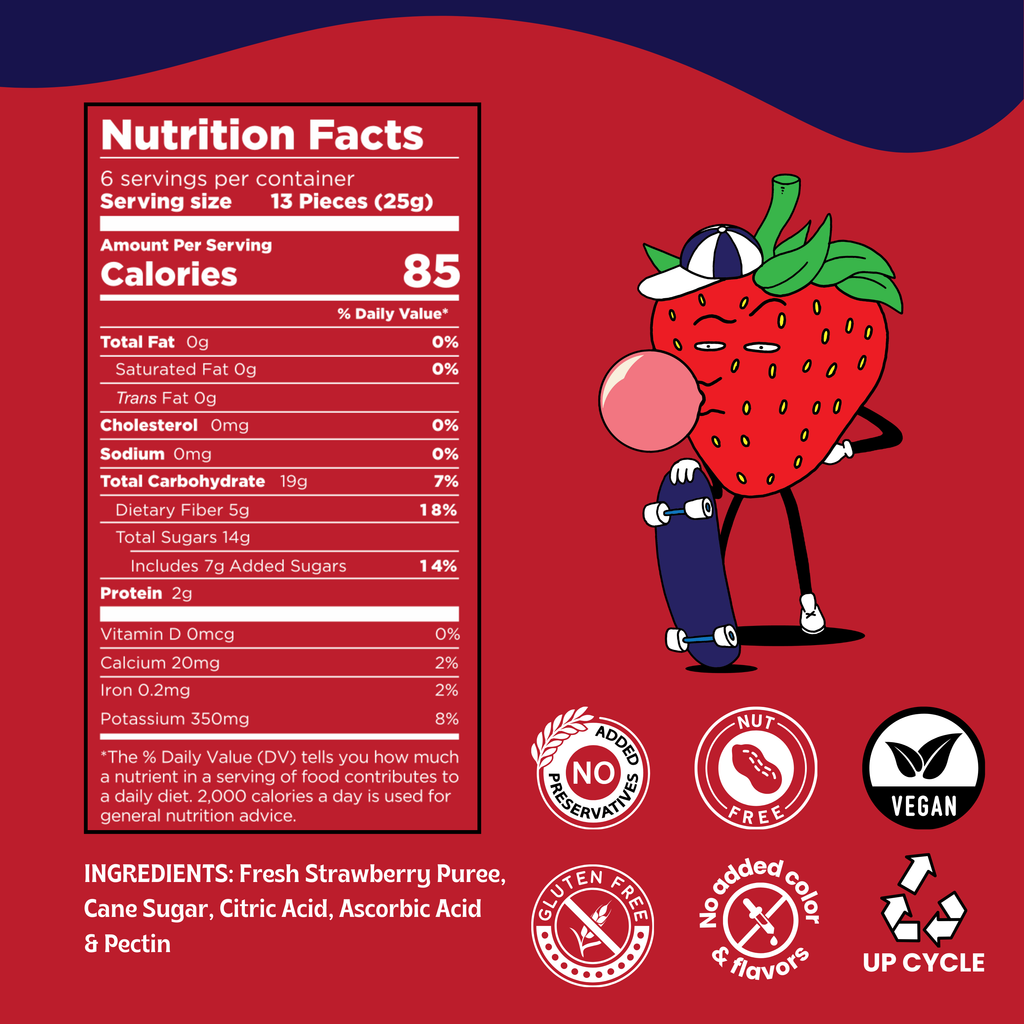 Pulpito Dried Fruit Bites Natural Fruit Snacks - Sassy Strawberry