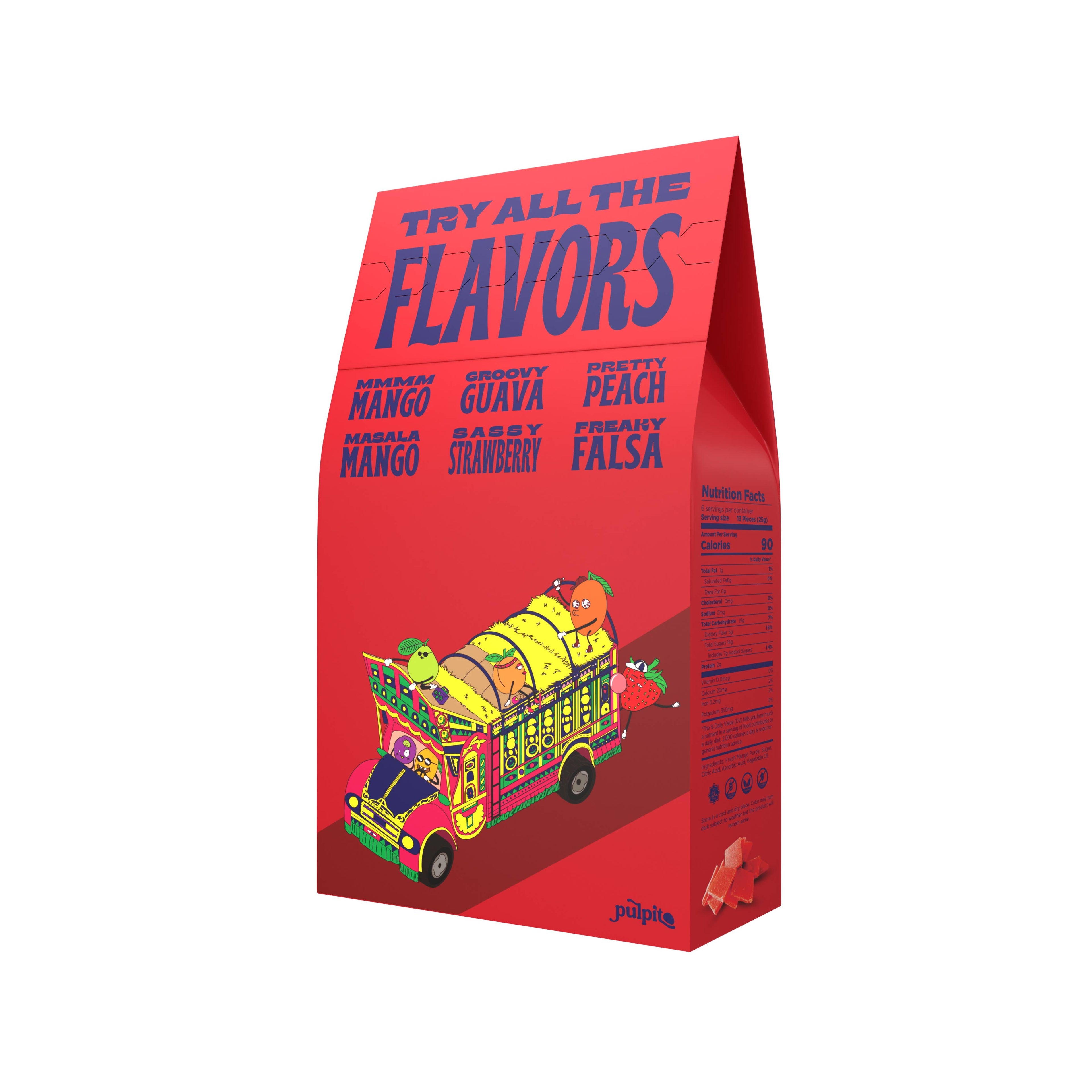 Pulpito Dried Fruit Bites Natural Fruit Snacks - Sassy Strawberry