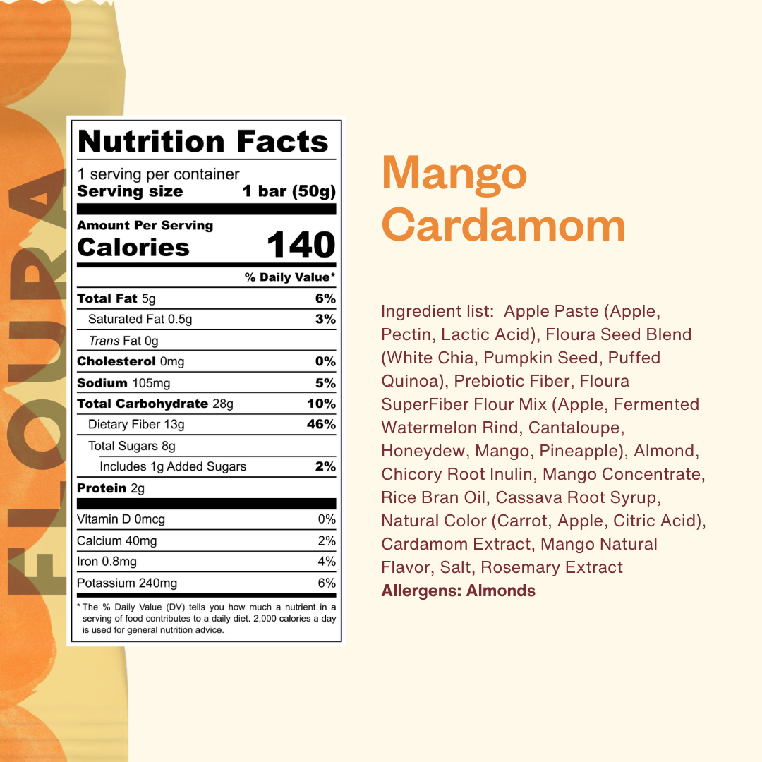 Floura - Mango Cardamom Fiber Snack Bar 1.8oz