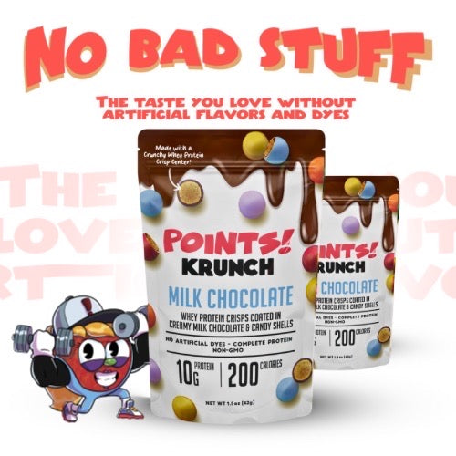 Points! Krunch - Whey Protein Crisps Milk Chocolate in Candy Shells