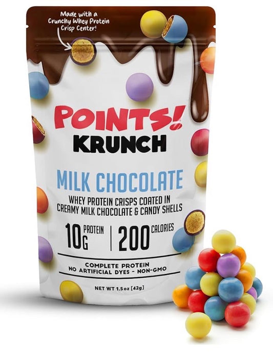 Points! Krunch - Whey Protein Crisps Milk Chocolate in Candy Shells